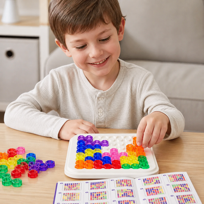 Rainbow Bead Puzzle Board – Logic & Problem-Solving Game