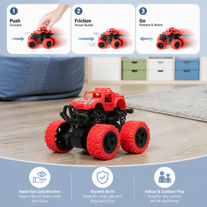 Friction-Powered Monster Truck Stunt Car for Kids