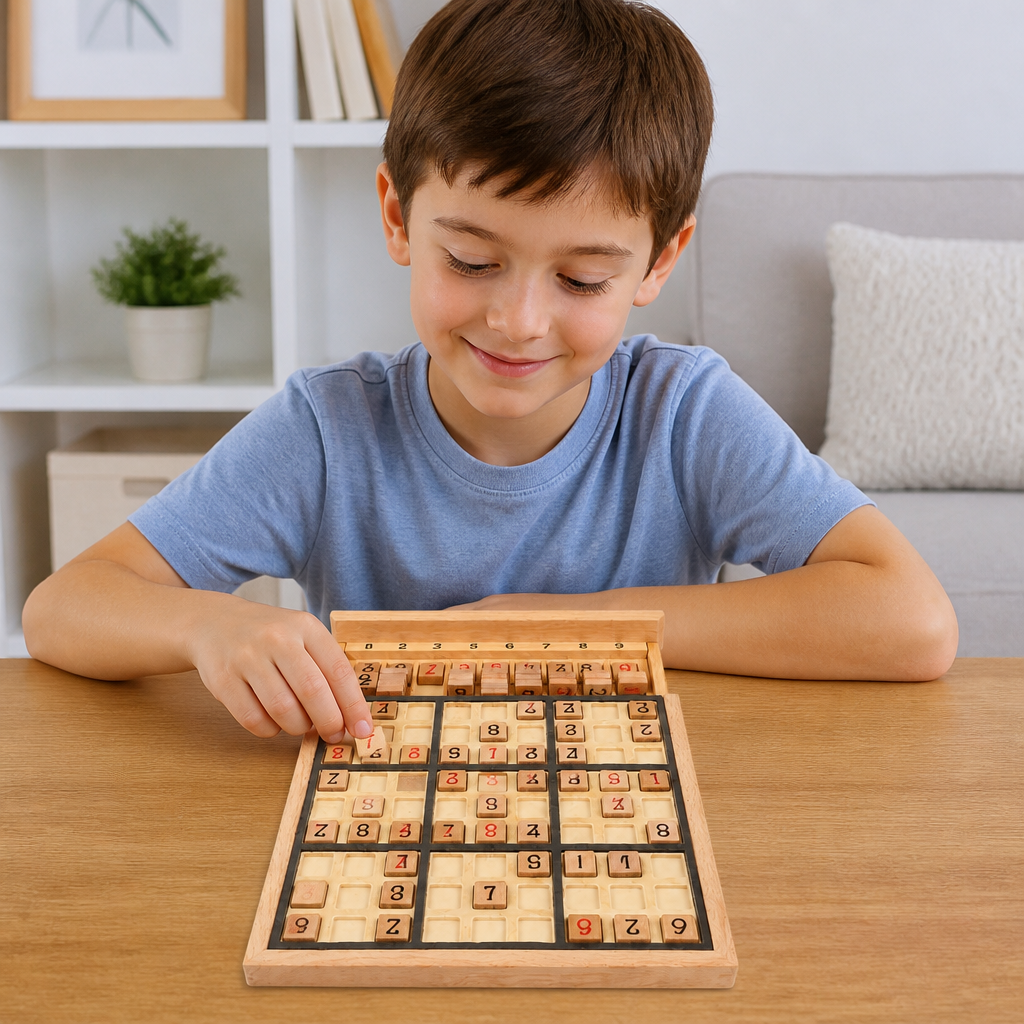 Wooden Sudoku Puzzle Board – Educational Logic & Math Game
