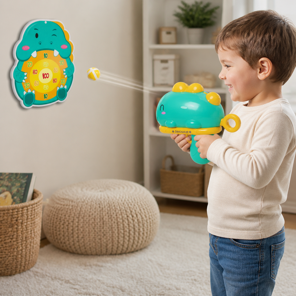 Dinosaur Sticky Ball Shooter – Target Shooting Game for Kids