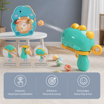 Dinosaur Sticky Ball Shooter – Target Shooting Game for Kids