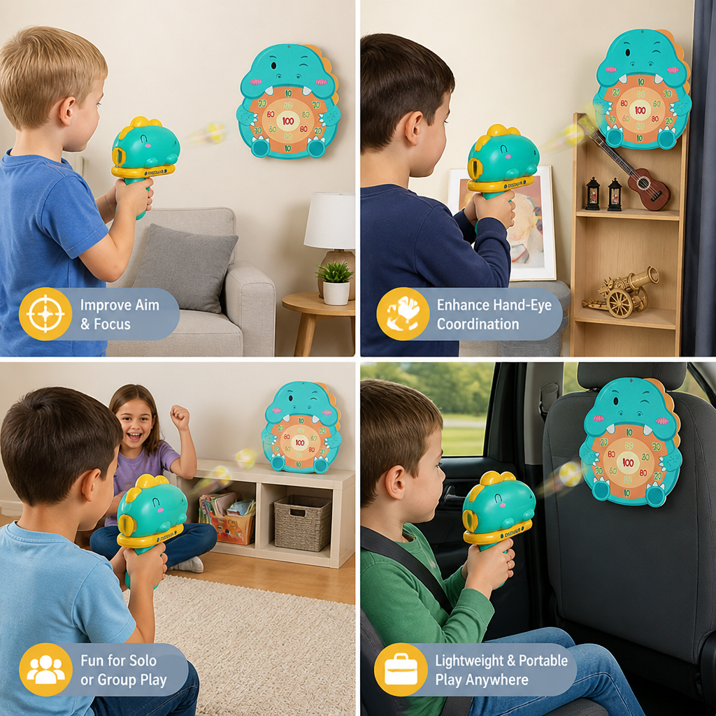 Dinosaur Sticky Ball Shooter – Target Shooting Game for Kids