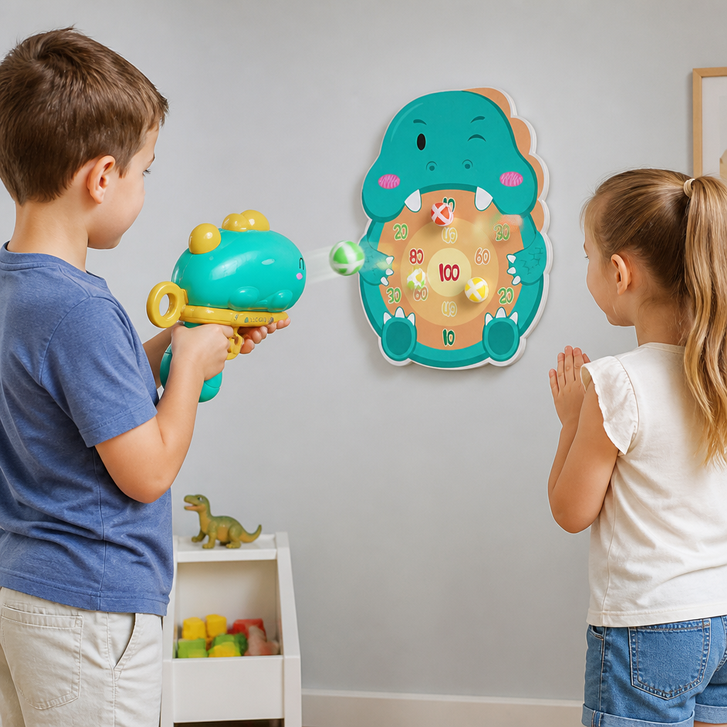 Dinosaur Sticky Ball Shooter – Target Shooting Game for Kids