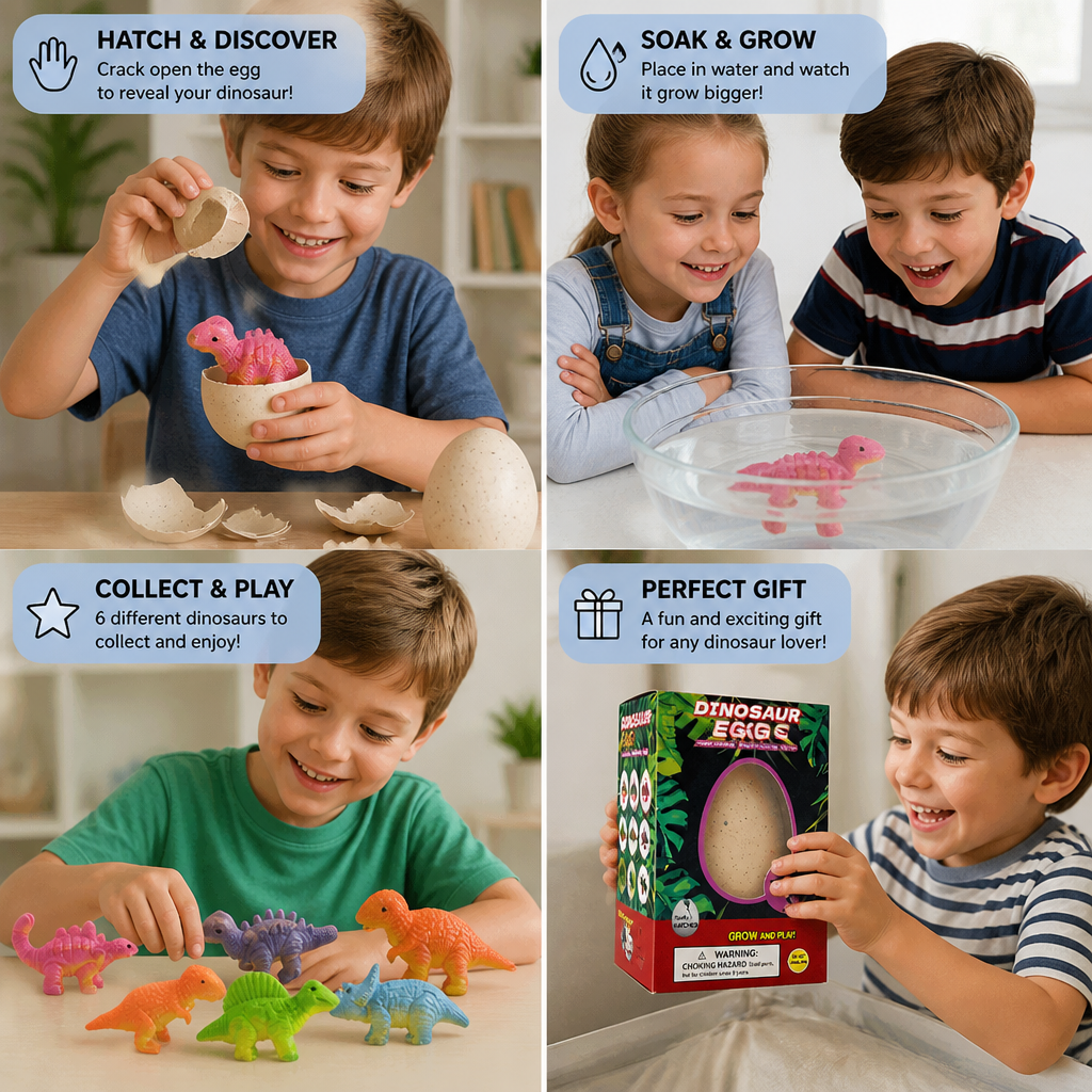 Educational Grow-in-Water Dinosaur Hatching Egg Toy for Kids