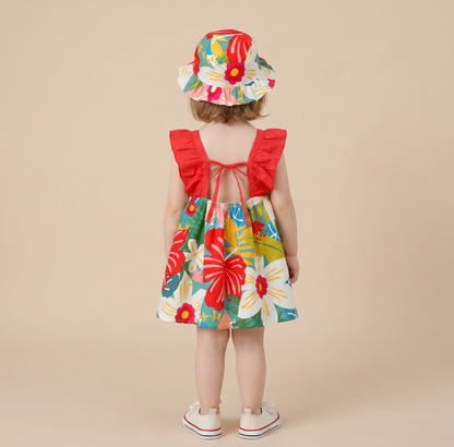 Tropical Bloom Dress Set & Hat