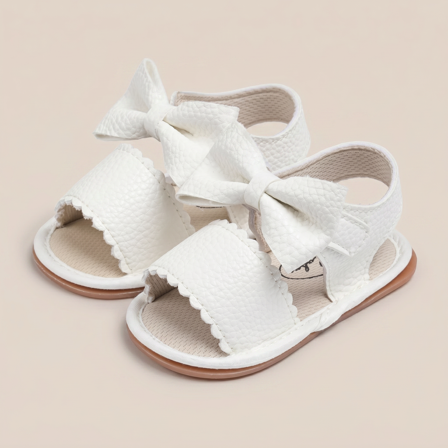 Peep-Toe Bow Slingback Sandals