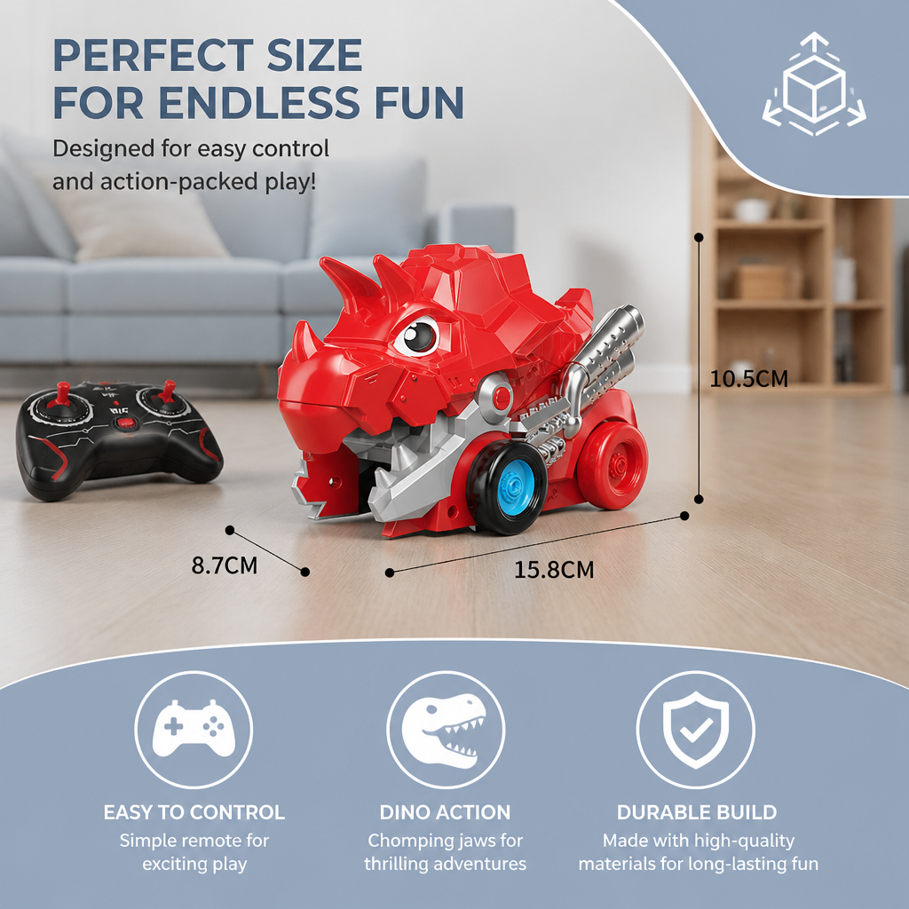 Remote Control Dino Car Chomper Truck