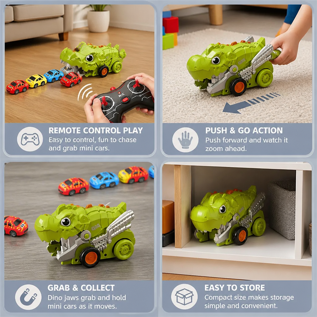 Remote Control Dino Car Chomper Truck