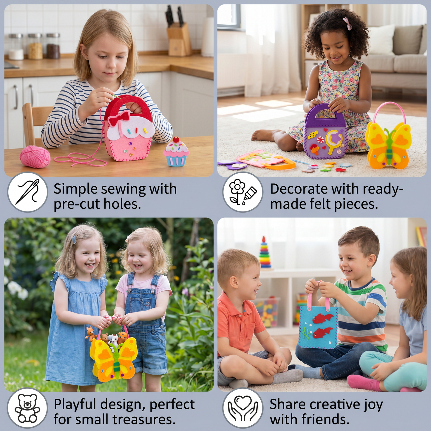 Safe DIY Felt Bag Sewing Set