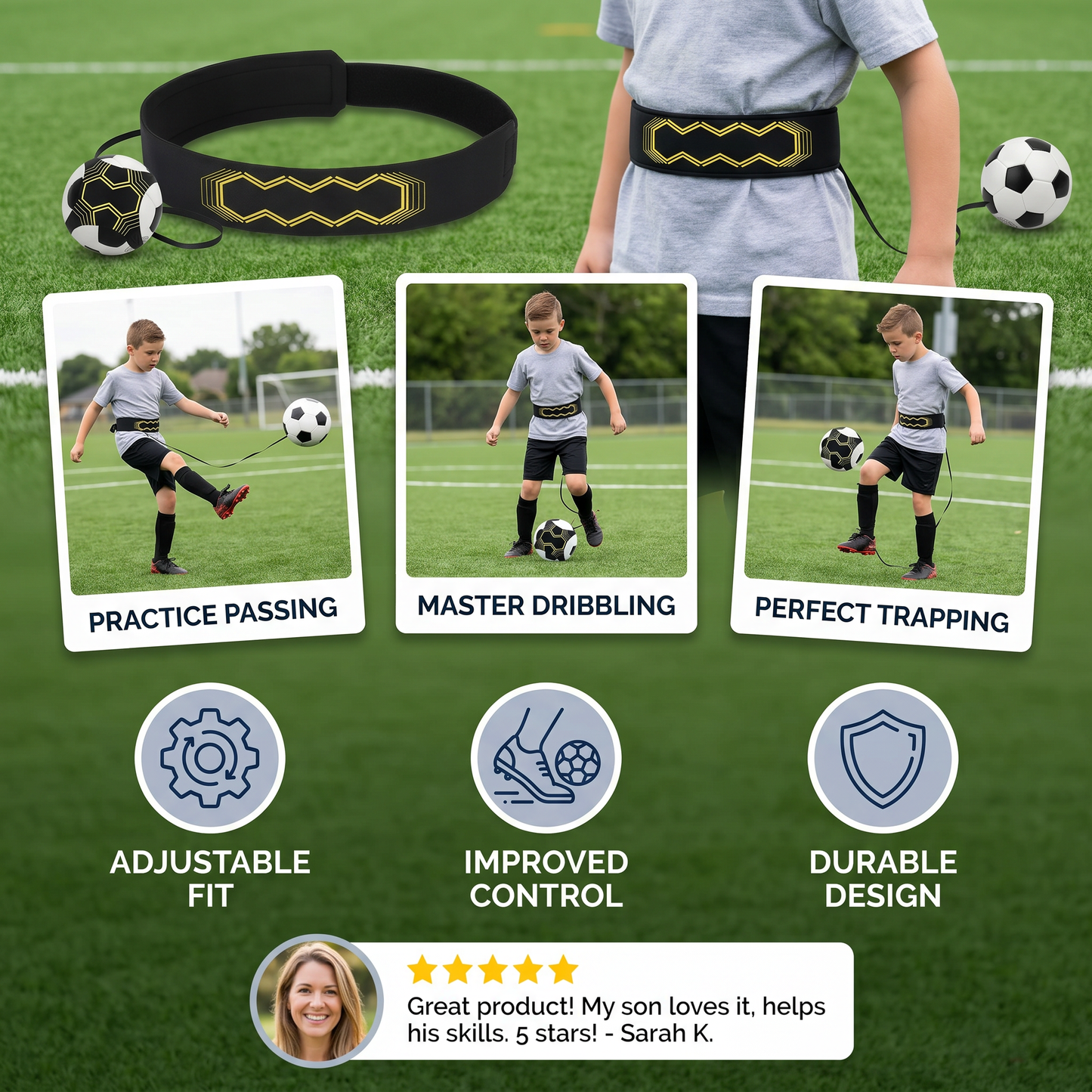 Football training belt for better ball control