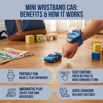Remote-Controlled Mini Wristband Car