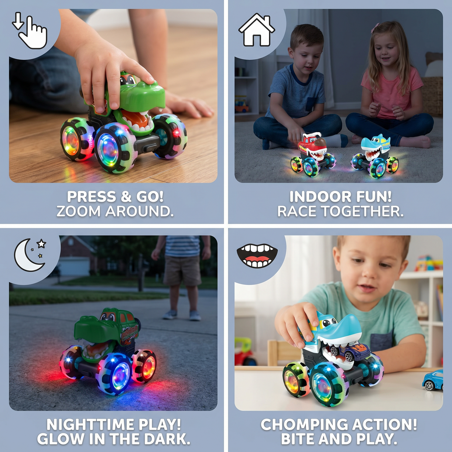 Luminous monster truck toy cars