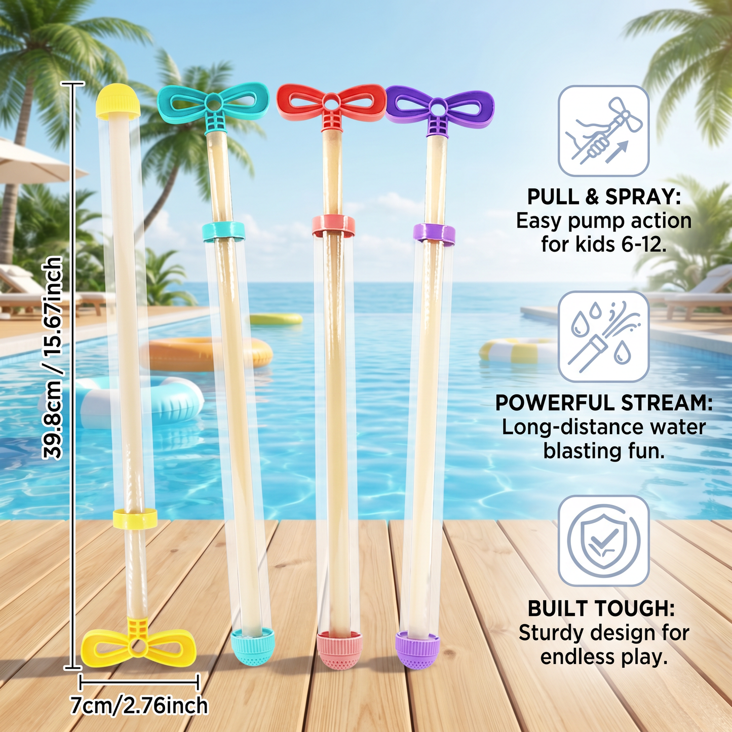Kids Water Spray Blaster – Handheld Pull Spray Toy for Outdoor Fun