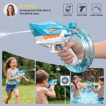 Electric Shark Water Gun for Kids – Fully Automatic Water Blaster for Hot Summer Fun