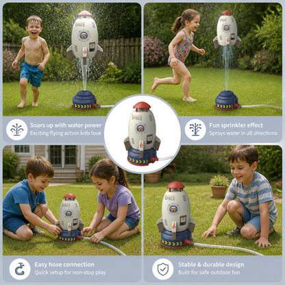 Flying Rocket Water Sprinkler Outdoor Toy for Kids