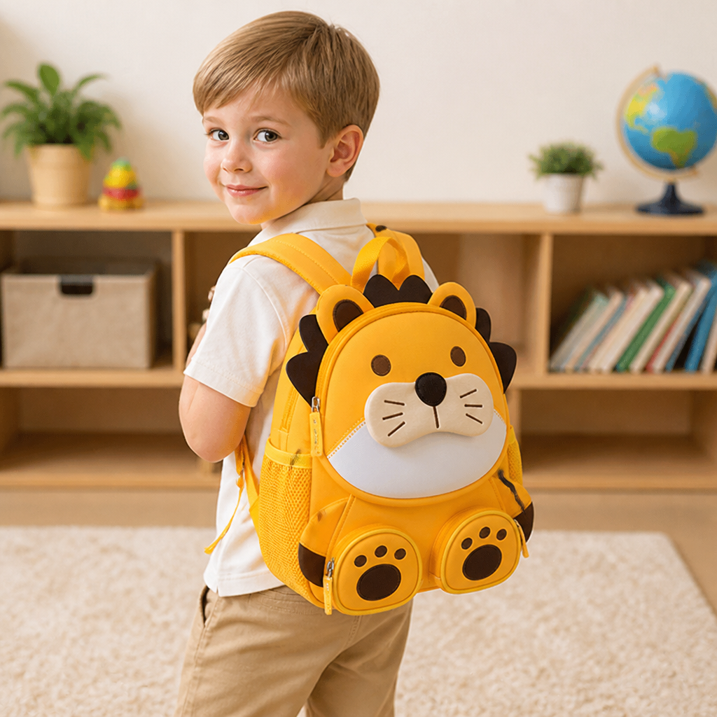Kids Cartoon Animal Backpack – Lightweight Multi-Pocket School Bag