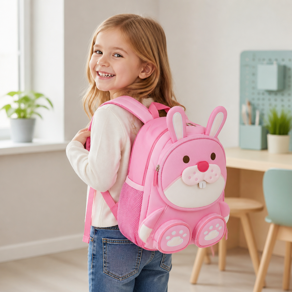 Kids Cartoon Animal Backpack – Lightweight Multi-Pocket School Bag