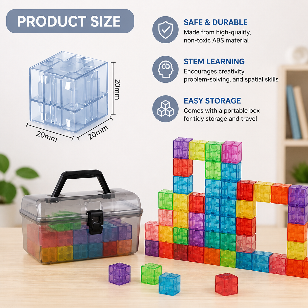 Montessori Cube Building Block Set for Kids