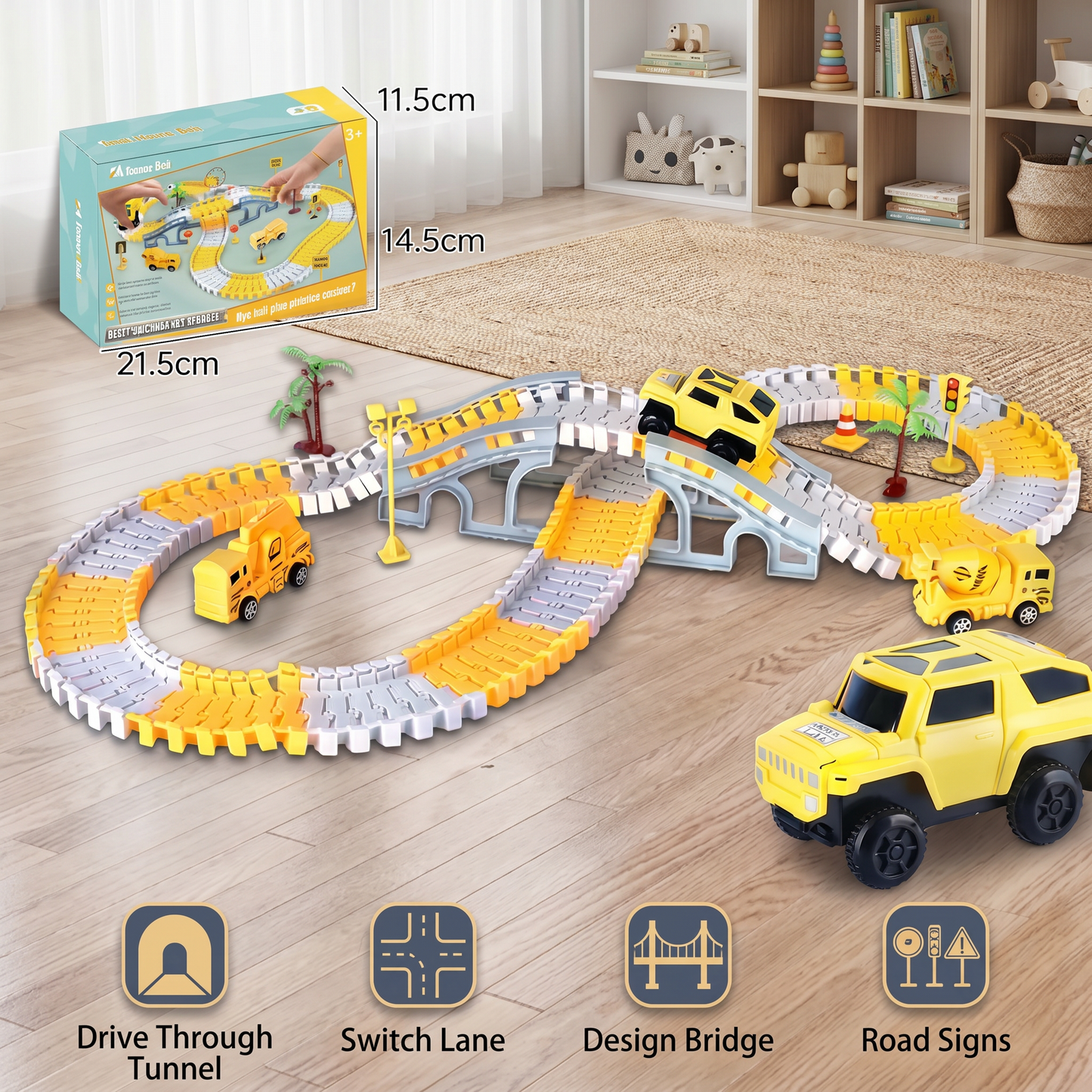 Adventure race track with track cars