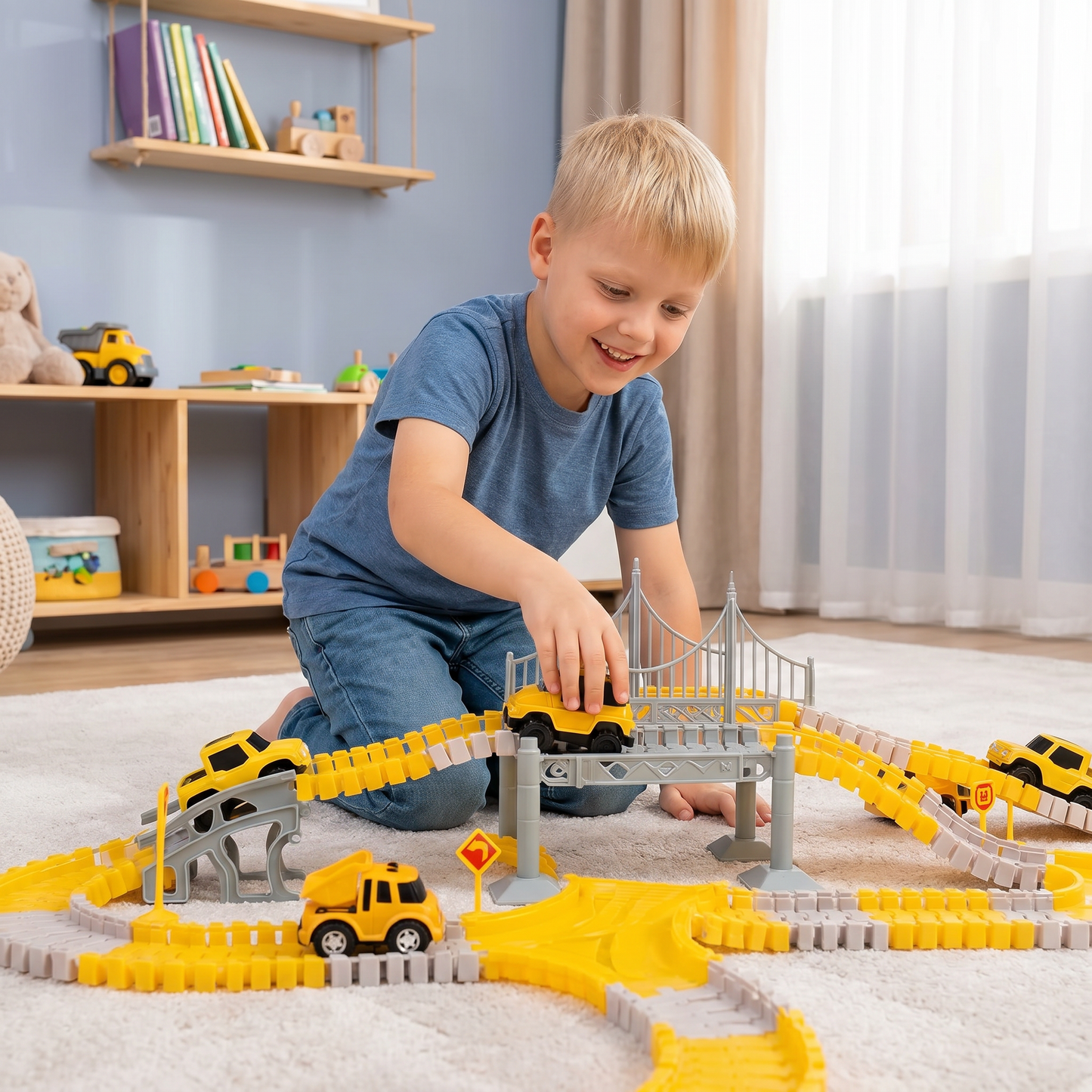 Adventure race track with track cars
