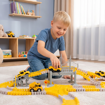 Adventure race track with track cars