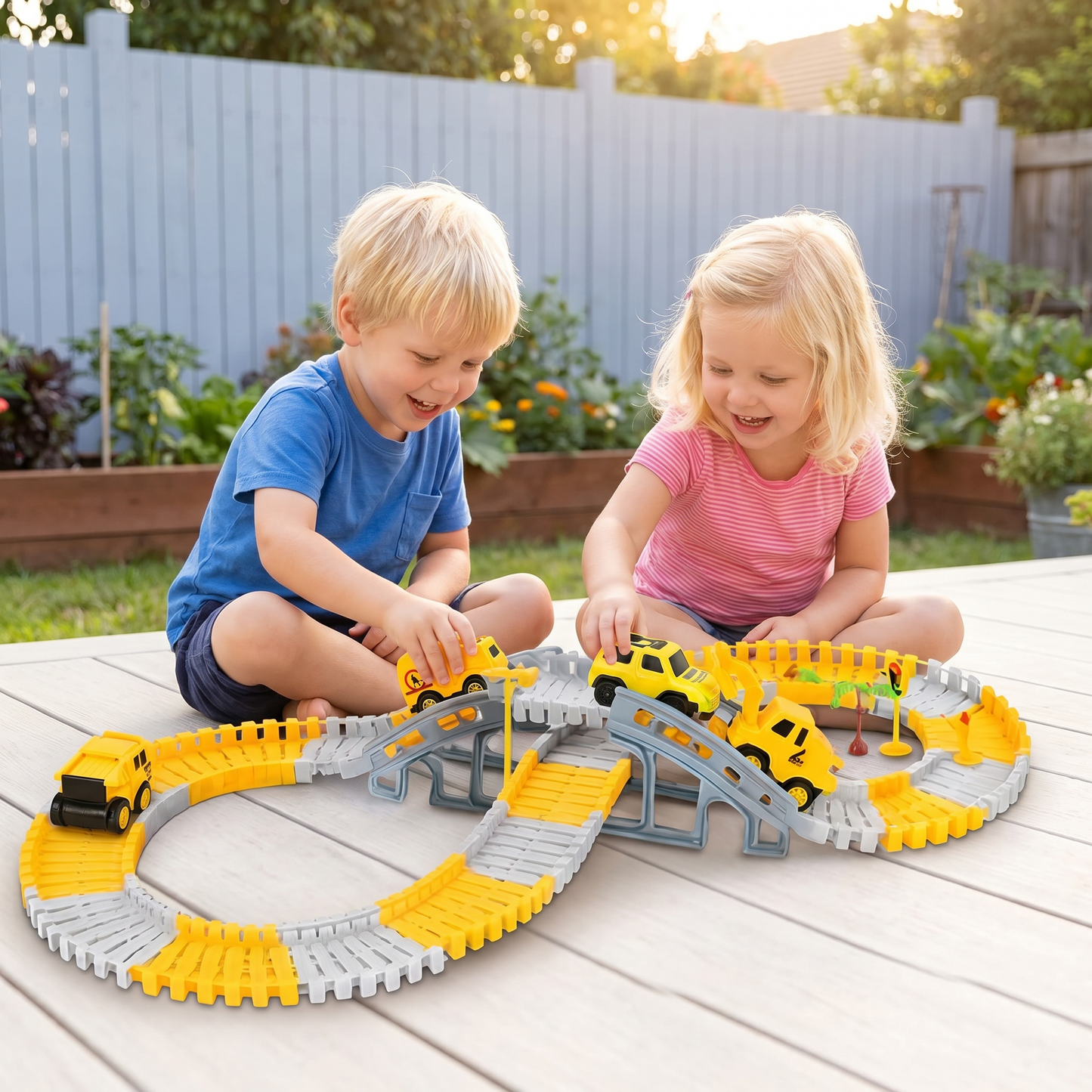 Adventure race track with track cars