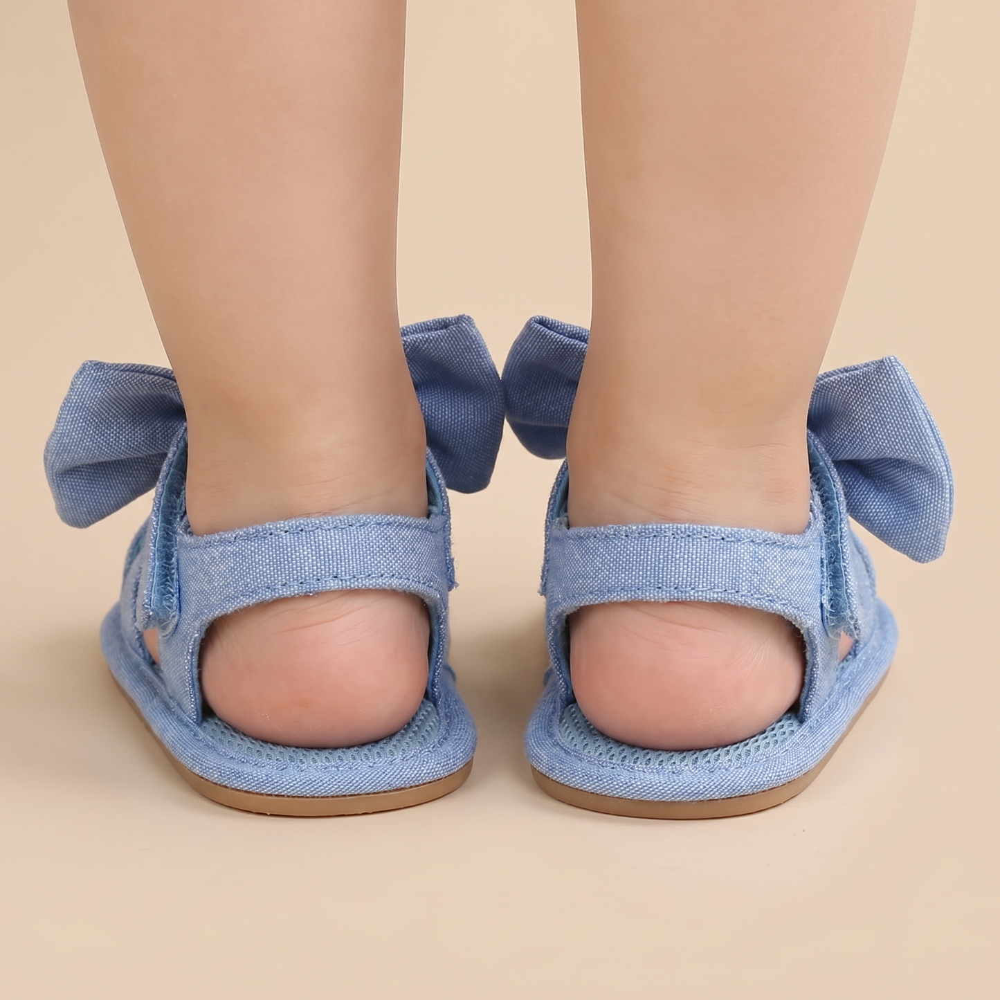 Cross-Strap Bow Sandals Blue