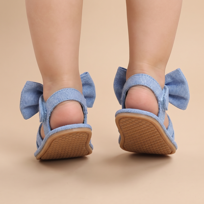 Cross-Strap Bow Sandals Blue
