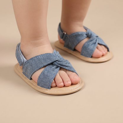Knotted Cross-Strap Sandals