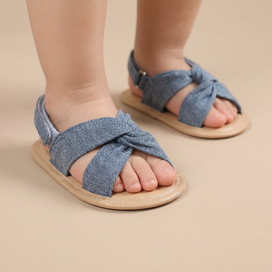 Knotted Cross-Strap Sandals