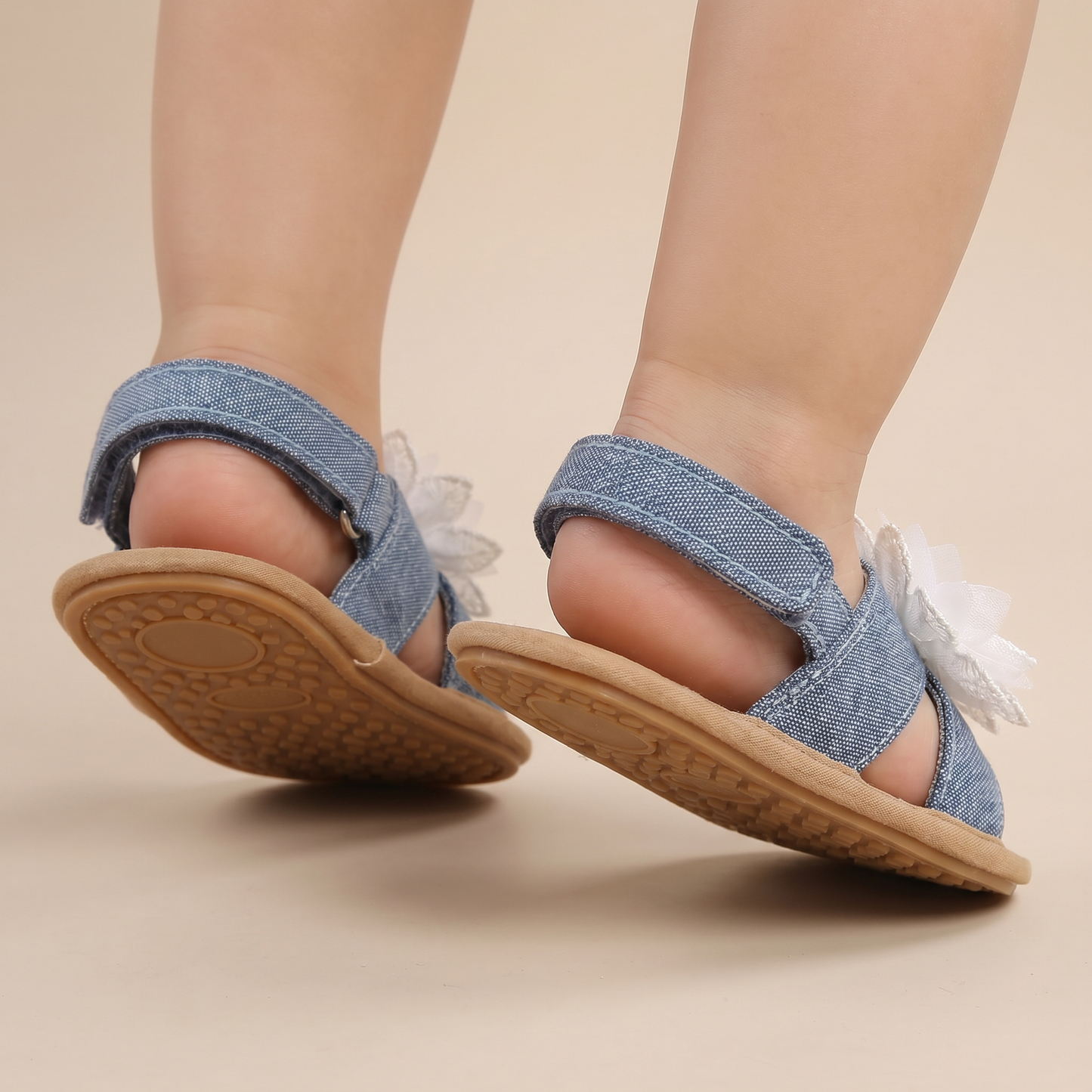Chiffon Flower Flat Sandals