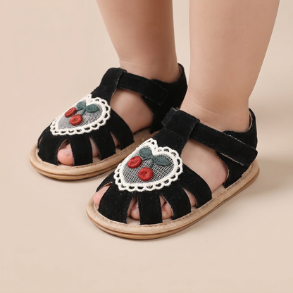 Cherry Heart Closed-Toe Sandals