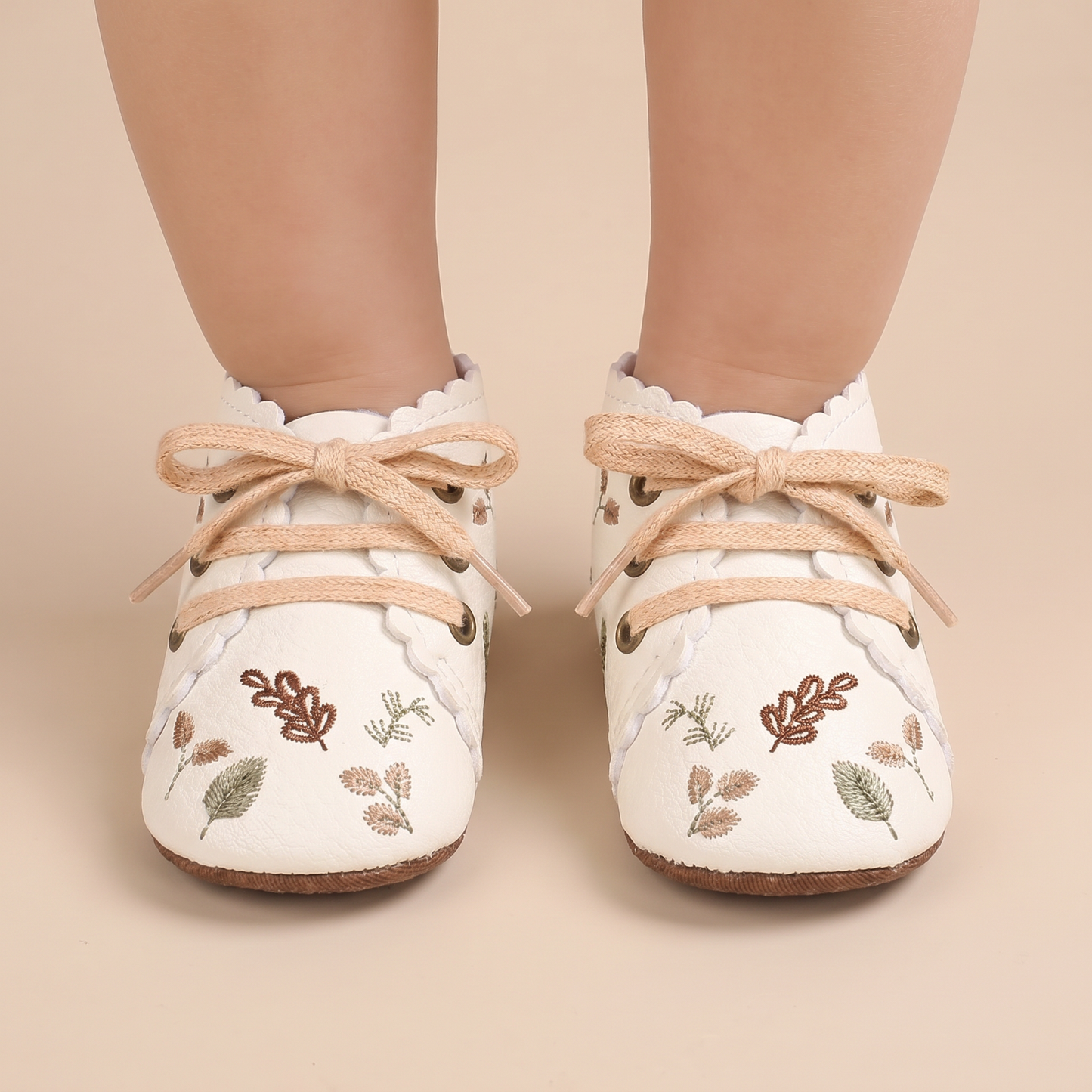 Leaf Print Lace-Up Sneaker Shoes