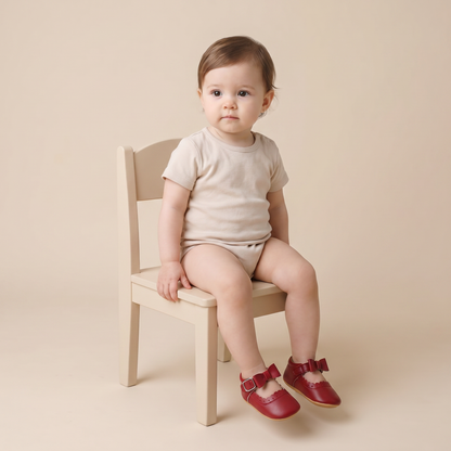 Scallop Bow Mary Jane Shoes