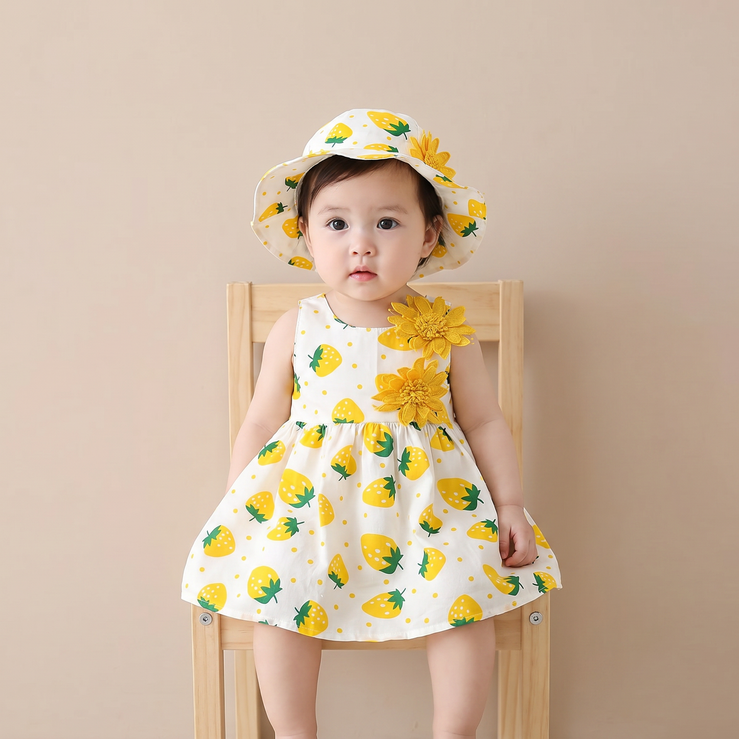 Blossom Picnic Dress Set & Hat