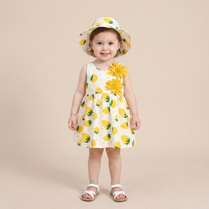 Blossom Picnic Dress Set & Hat