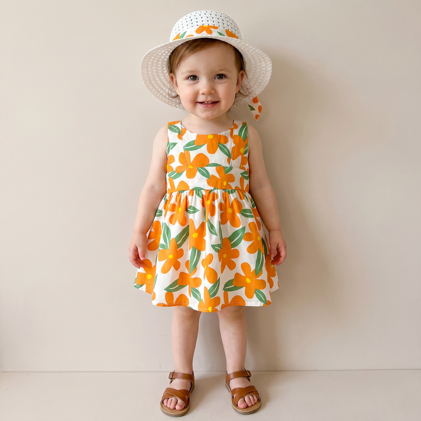 Sunny Blossom Bow Dress Set