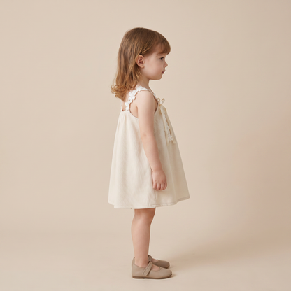 Delicate Blossom Linen Dress