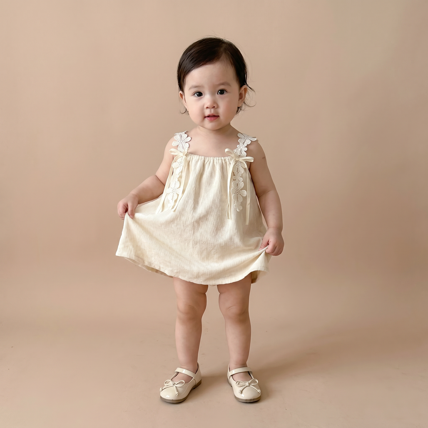 Delicate Blossom Linen Dress