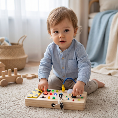 Montessori wooden activity board