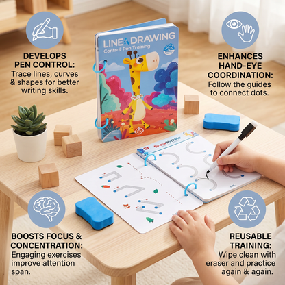 Line Drawing - Pen Control Training Book for Kids