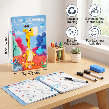 Line Drawing - Pen Control Training Book for Kids