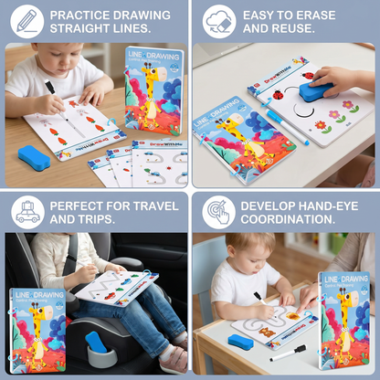 Line Drawing - Pen Control Training Book for Kids