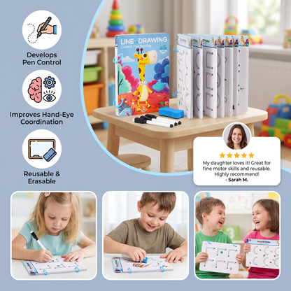 Line Drawing - Pen Control Training Book for Kids