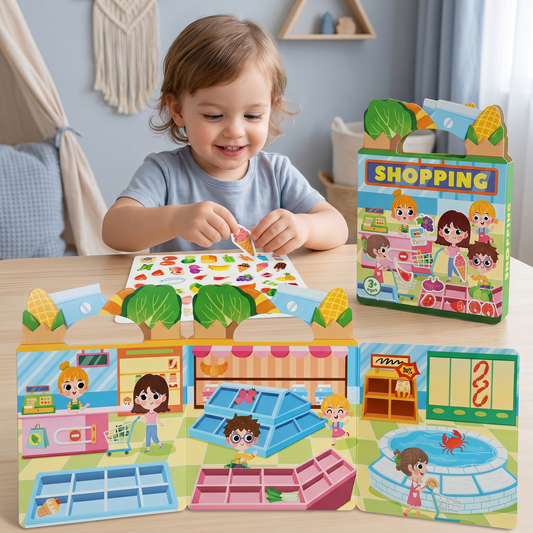 Reusable Montessori sticker books with various themes