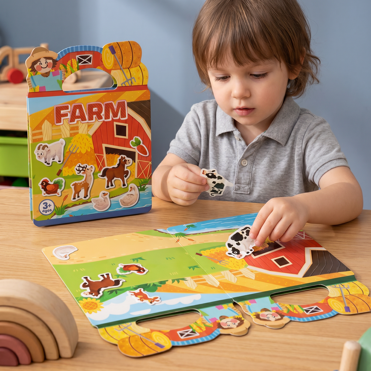 Reusable Montessori sticker books with various themes