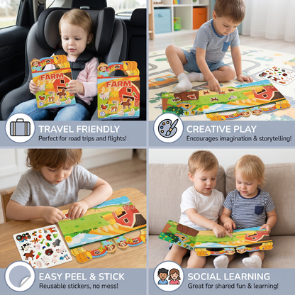 Reusable Montessori sticker books with various themes
