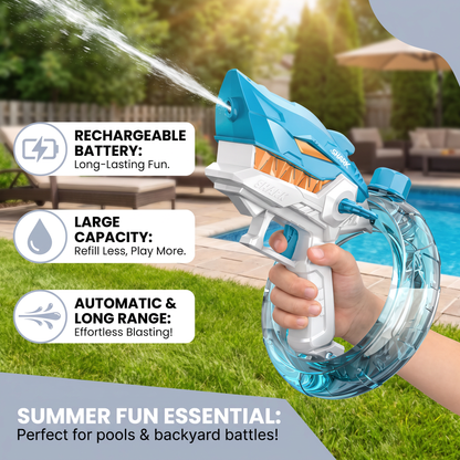 Electric Shark Water Gun for Kids – Fully Automatic Water Blaster for Hot Summer Fun
