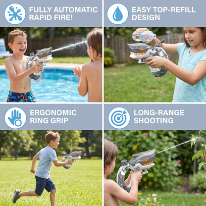 Electric Shark Water Gun for Kids – Fully Automatic Water Blaster for Hot Summer Fun