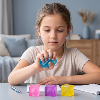 Cube Squishy Stressball – Weiches Gel-Fidget-Spielzeug für die Sinne